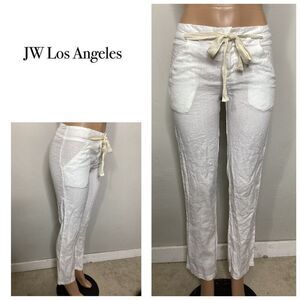 New. White linen DRAWSTRING pants. XS. RETAILS $138